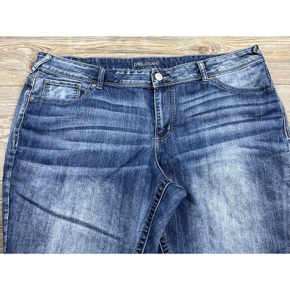 Maurices Bootcut Jeans Womens Plus Size 22P (Short) Blue Denim Stretch Med Wash - Picture 2 of 13